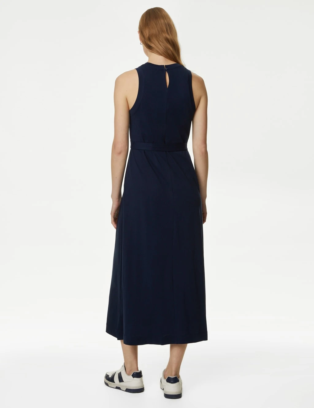Pure Cotton Jersey Belted Midi Column Dress 6 Pure Cotton Jersey Belted Midi Column Dress - Image 4