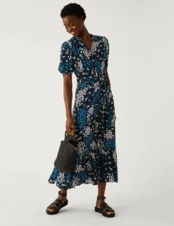 Printed Belted Midi Shirt Dress 10 Printed Belted Midi Shirt Dress -M&S SD 01 T42 7921 F4 X EC 2