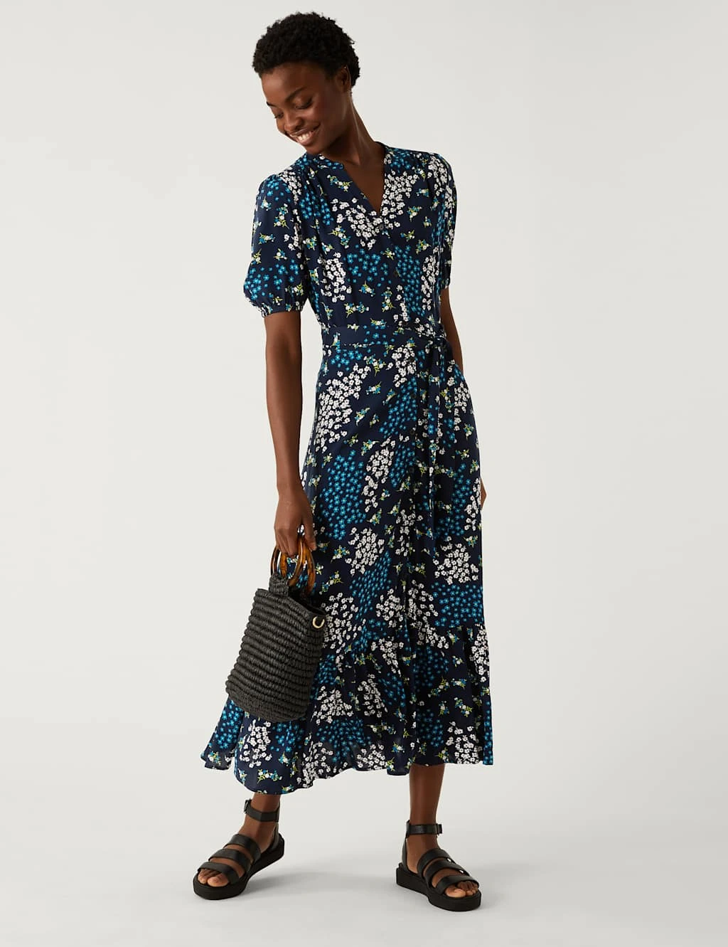 Printed Belted Midi Shirt Dress 6 Printed Belted Midi Shirt Dress - Image 4