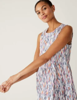 Pure Cotton Printed Maxi Tiered Dress 10 Pure Cotton Printed Maxi Tiered Dress -M&S SD 01 T42 7932 Z4 X EC 2