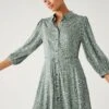 Printed Tie Waist Midi Shirt Dress -M&S SD 01 T42 7971 KA X EC 0