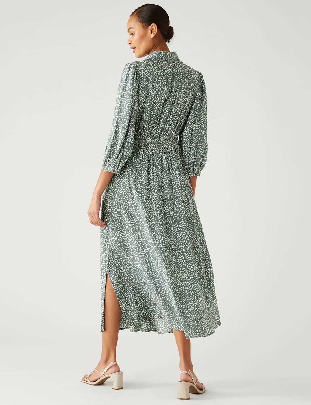 Printed Tie Waist Midi Shirt Dress 7 Printed Tie Waist Midi Shirt Dress - Image 5