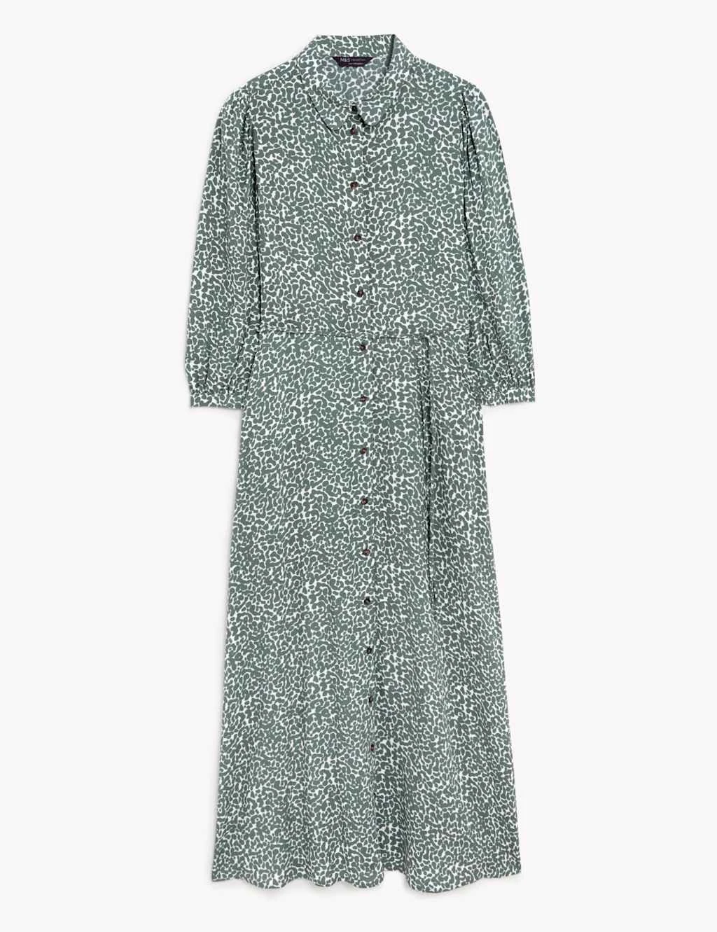 Printed Tie Waist Midi Shirt Dress 4 Printed Tie Waist Midi Shirt Dress - Image 2