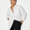 Pure Cotton Oversized Girlfriend Style Longline Shirt -M&S SD 01 T43 3646 Z0 X EC 0