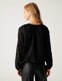 Pure Cotton Embroidered Blouse -M&S SD 01 T43 5497 Y0 X EC 3