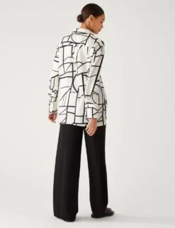 Geometric Collared Longline Shirt 11 Geometric Collared Longline Shirt -M&S SD 01 T43 5841 Y8 X EC 3