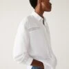 Linen Rich Collared Lace Insert Shirt