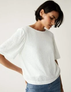Sequin Regular Fit Top -M&S SD 01 T43 7946 KY X EC 3