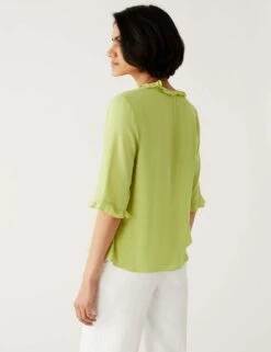 V-Neck Frill Detail Blouse -M&S SD 01 T43 8249 AO X EC 3