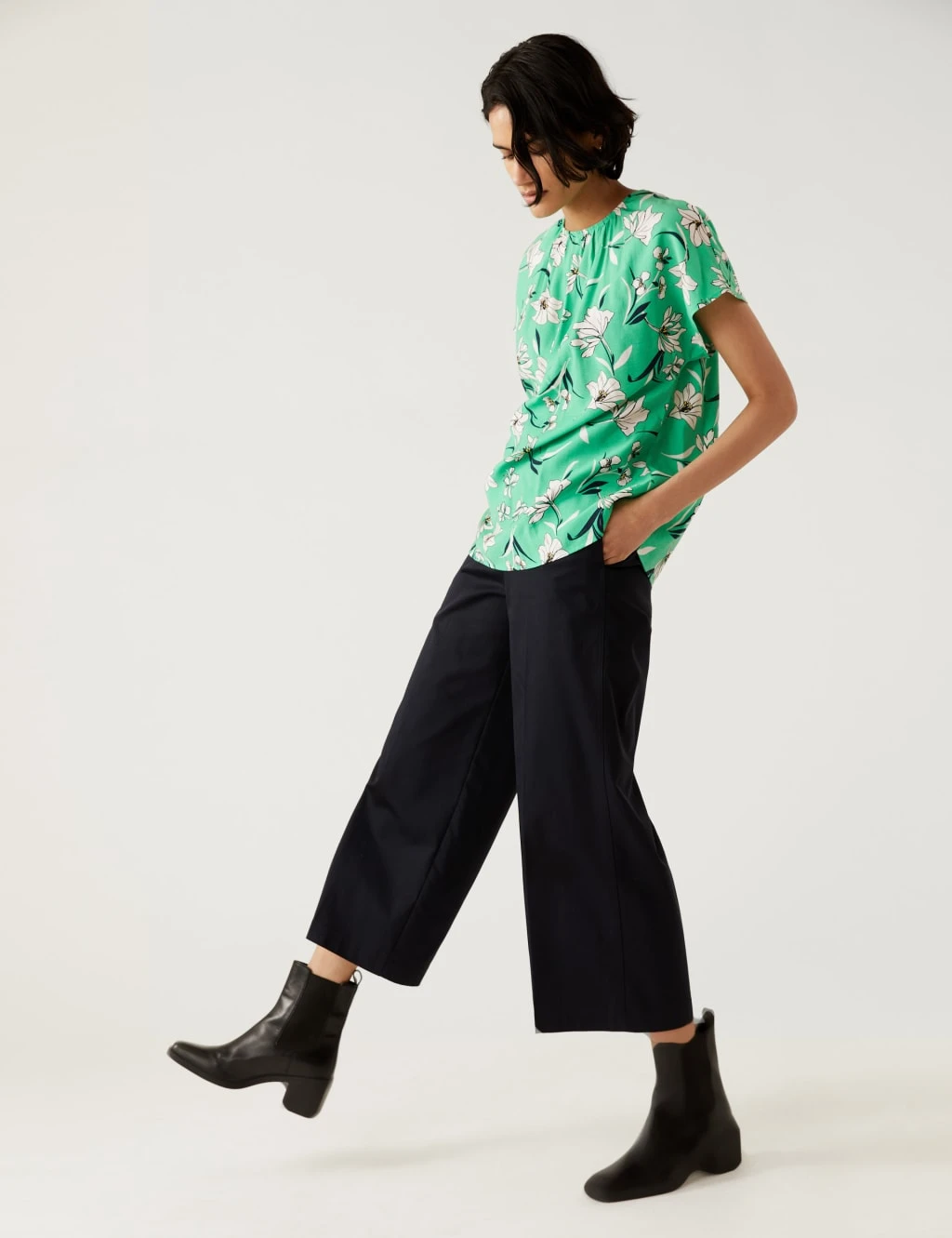 Floral Round Neck Blouse 3 Floral Round Neck Blouse