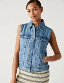 Denim Collared Gilet -M&S SD 01 T49 3004T GJ X EC 2