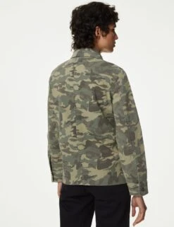 Cotton Rich Camo Utility Jacket -M&S SD 01 T49 3009 KA X EC 3