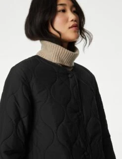 Recycled Quilted Collarless Puffer Jacket -M&S SD 01 T49 3021 Y0 X EC 1