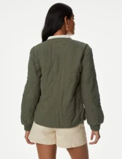 Pure Cotton Textured Quilted Jacket -M&S SD 01 T49 3419 XJ X EC 3