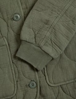 Pure Cotton Textured Quilted Jacket -M&S SD 01 T49 3419 XJ X EC 6