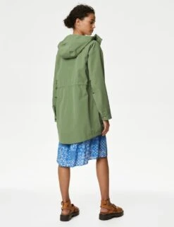 Cotton Blend Waterproof Parka Coat -M&S SD 01 T49 4182 VB X EC 3
