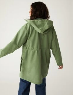 Cotton Blend Waterproof Parka Coat -M&S SD 01 T49 4182 VB X EC 4