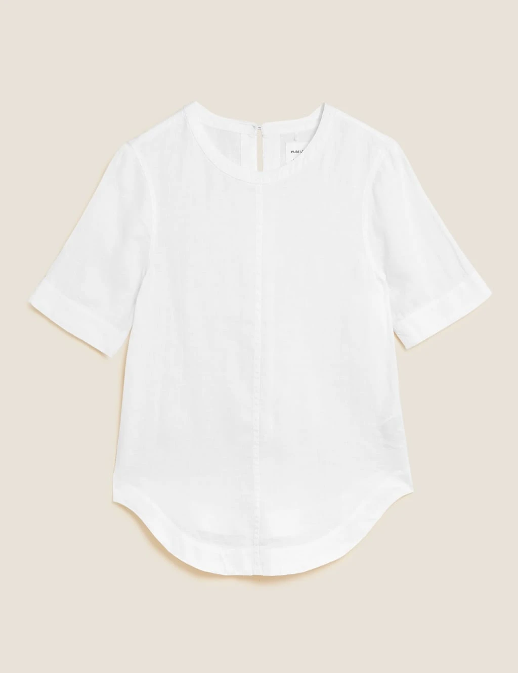 Pure Linen Round Neck Short Sleeve Boxy Top 3 Pure Linen Round Neck Short Sleeve Boxy Top - Image 2