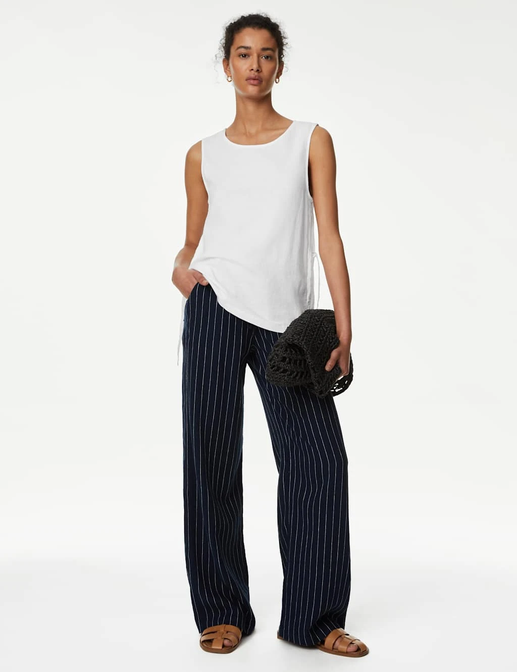 Linen Rich High Neck Vest Top 5 Linen Rich High Neck Vest Top - Image 3