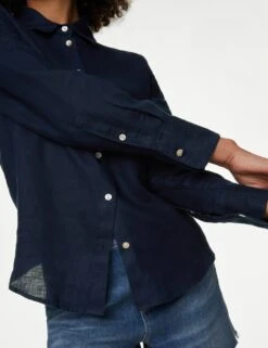 Pure Linen Long Sleeve Shirt -M&S SD 01 T52 3961 F0 X EC 2