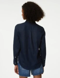 Pure Linen Long Sleeve Shirt -M&S SD 01 T52 3961 F0 X EC 3