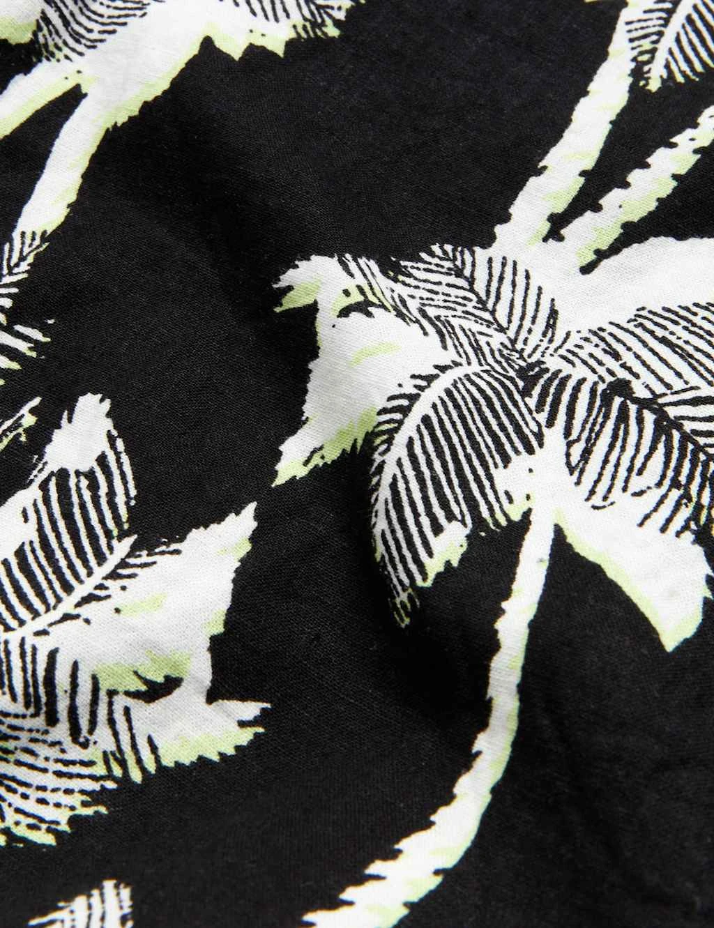 Linen Rich Printed Bardot Shift Dress 8 Linen Rich Printed Bardot Shift Dress - Image 6