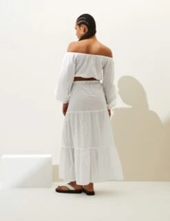 Textured Maxi Tiered Beach Skirt 10 Textured Maxi Tiered Beach Skirt -M&S SD 01 T52 6807 Z0 X EC 2