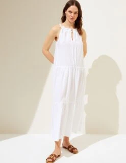 Pure Cotton Cutwork Midaxi Beach Dress -M&S SD 01 T52 6834 Z0 X EC 2