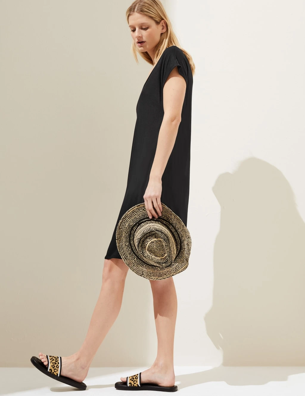 Jersey V-Neck Mini T-Shirt Dress 3 Jersey V-Neck Mini T-Shirt Dress