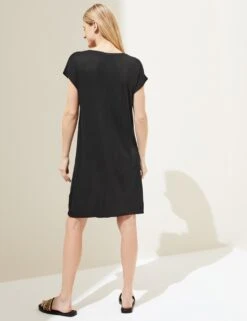 Jersey V-Neck Mini T-Shirt Dress 11 Jersey V-Neck Mini T-Shirt Dress -M&S SD 01 T52 7781 Y0 X EC 3