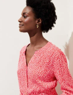 Printed V-Neck Tie Waist Maxi Beach Dress -M&S SD 01 T52 7790 B5 X EC 2