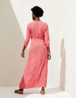 Printed V-Neck Tie Waist Maxi Beach Dress -M&S SD 01 T52 7790 B5 X EC 3