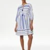 Cotton Rich Jacquard Mini Smock Beach Dress