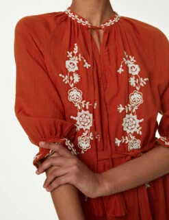 Pure Cotton Beach Cover Up Kaftan -M&S SD 01 T52 8351 VA X EC 1