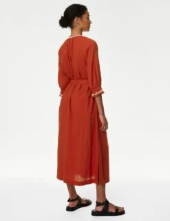 Pure Cotton Beach Cover Up Kaftan -M&S SD 01 T52 8351 VA X EC 2