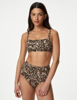 Printed Padded Square Neck Bikini Top -M&S SD 01 T52 8896B N4 X EC 1