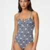 Tummy Control Printed V-Neck Swimsuit 2 Tummy Control Printed V-Neck Swimsuit -M&S SD 01 T52 8899 F4 X EC 0