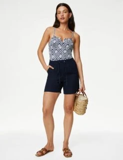 Tummy Control Printed V-Neck Swimsuit -M&S SD 01 T52 8899 F4 X EC 2