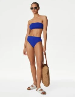 High Waisted High Leg Bikini Bottoms -M&S SD 01 T52 8906W BN X EC 2