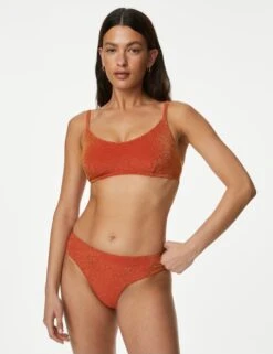 Padded Sparkle V-Neck Bikini Top -M&S SD 01 T52 8910B VA X EC 1