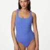Textured Tie Shoulder Swimsuit -M&S SD 01 T52 8912 UN X EC 0