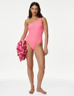 Textured One Shoulder Swimsuit -M&S SD 01 T52 8913 LK X EC 1