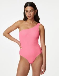 Textured One Shoulder Swimsuit -M&S SD 01 T52 8913 LK X EC 2