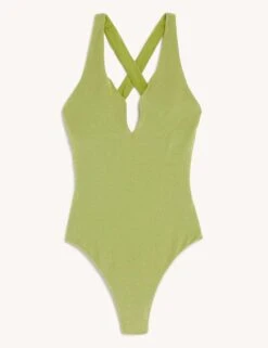 Sparkle Plunge Swimsuit -M&S SD 01 T52 8915 J2 X EC 90