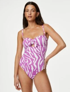 Printed Padded Tie Detail Swimsuit