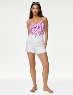 Printed Padded Tie Detail Swimsuit -M&S SD 01 T52 8933 D4 X EC 1