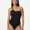 Ruched One Shoulder Swimsuit -M&S SD 01 T52 8935 Y0 X EC 0
