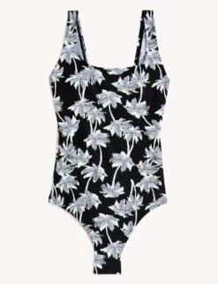 Printed Scoop Neck Swimsuit -M&S SD 01 T52 8943 YC X EC 90