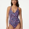 Printed Padded Plunge Swimsuit -M&S SD 01 T52 8946 D4 X EC 0