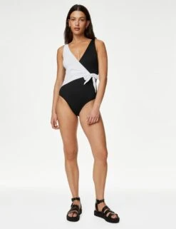 Tummy Control Wrap Plunge Swimsuit 9 Tummy Control Wrap Plunge Swimsuit -M&S SD 01 T52 8947 Y4 X EC 1